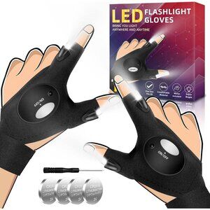 LED Flashlight Gloves – Hands-Free Finger Lights for Repairing, Camping, Fishing